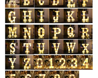 Light Up 3D LED 21cm Letters & Numbers Party Birthday Wedding Battery Operated