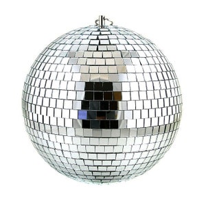 GLITTER BALL 200mm 8 Inch Mirror Ball Lightweight Silver for Disco & Parties