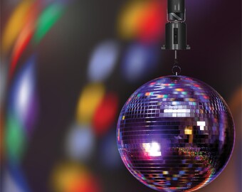 Rotating Mirror Disco Hanging Ball | Glittery Silver 15cm/6" Size | with Motor
