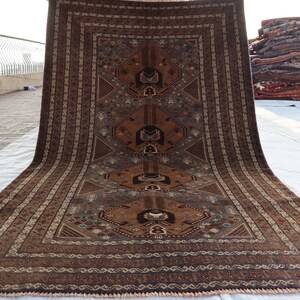 Zakani Teppich, Antiker Afghanischer Teppich, 100x6&#39;2 ft Orientalischer Turkmenischer Vintage Handgeknüpfter Weicher Wollteppich