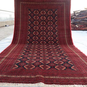 Alfombra antigua de colección de 4&#39;3x7&#39;4 pies, alfombra baluchi afgana hecha a mano, alfombra tribal antigua, alfombra decorativa para el hogar, alfombra para sala de estar, alfombra oriental