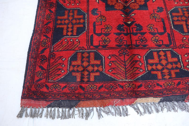 Hand-Knotted Bukharayi Rug – Peach 59” x 40” | Traditional Afghan Wool Rug main image 1
