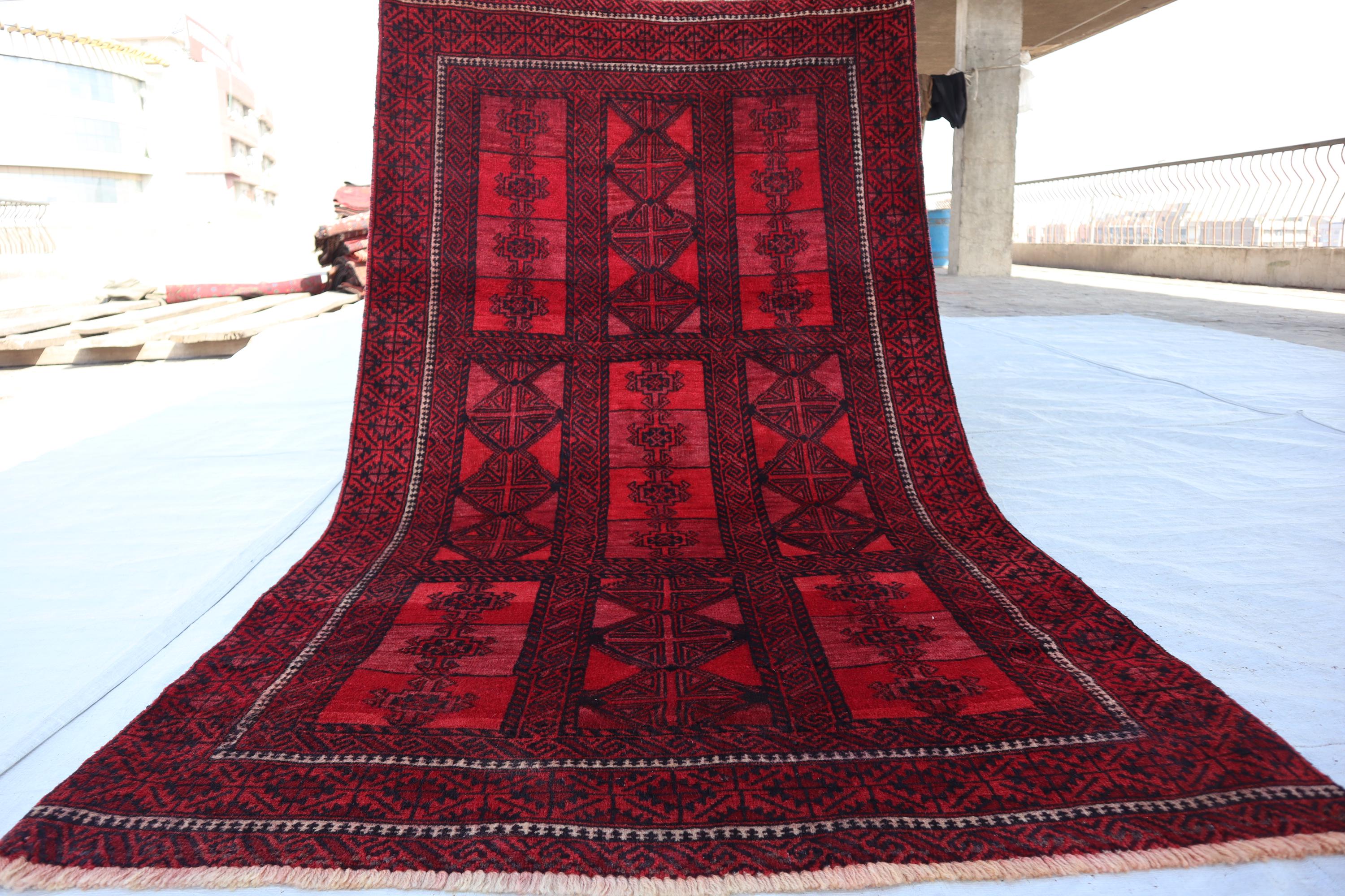 Handmade Persian Area Rug 3'3x5'8 Afghan Baluch Vintage Rug