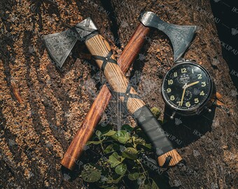 Gift For Him | VIKING AXE, Ragnar Viking Axe, Bearded Viking Axe, Nordic Axe, Larp Forged Axe, Wood Shaft Carbon Steel Axe, Axes, Axe, Gifts