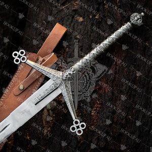 Handmade Scottish Claymore Sword J2 steel Highland Claymore Black Medieval Swords Personalized Sword Groomsmen Gifts Christmas Gifts For USA