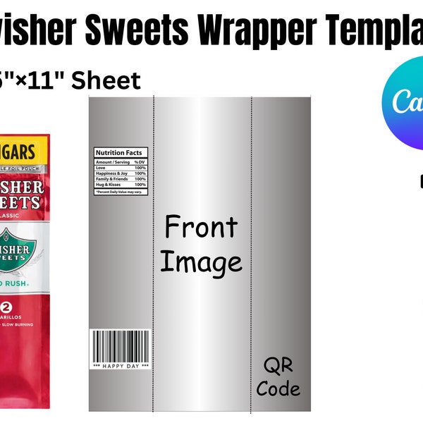 Sweet Cigar Wrapper Template, Swisher sweets Template, Sweet Cigar Pack Template, SVG, DXF, Canva, Ms Word Docx, Png, Psd, 8.5"x11" sheet