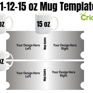 15oz Cricut Mug Template Digital Download 15oz Mug Full Wrap Template  8.75in by 4.25in Photoshop, Png, Jpeg, Svg, Dxf and PDF 