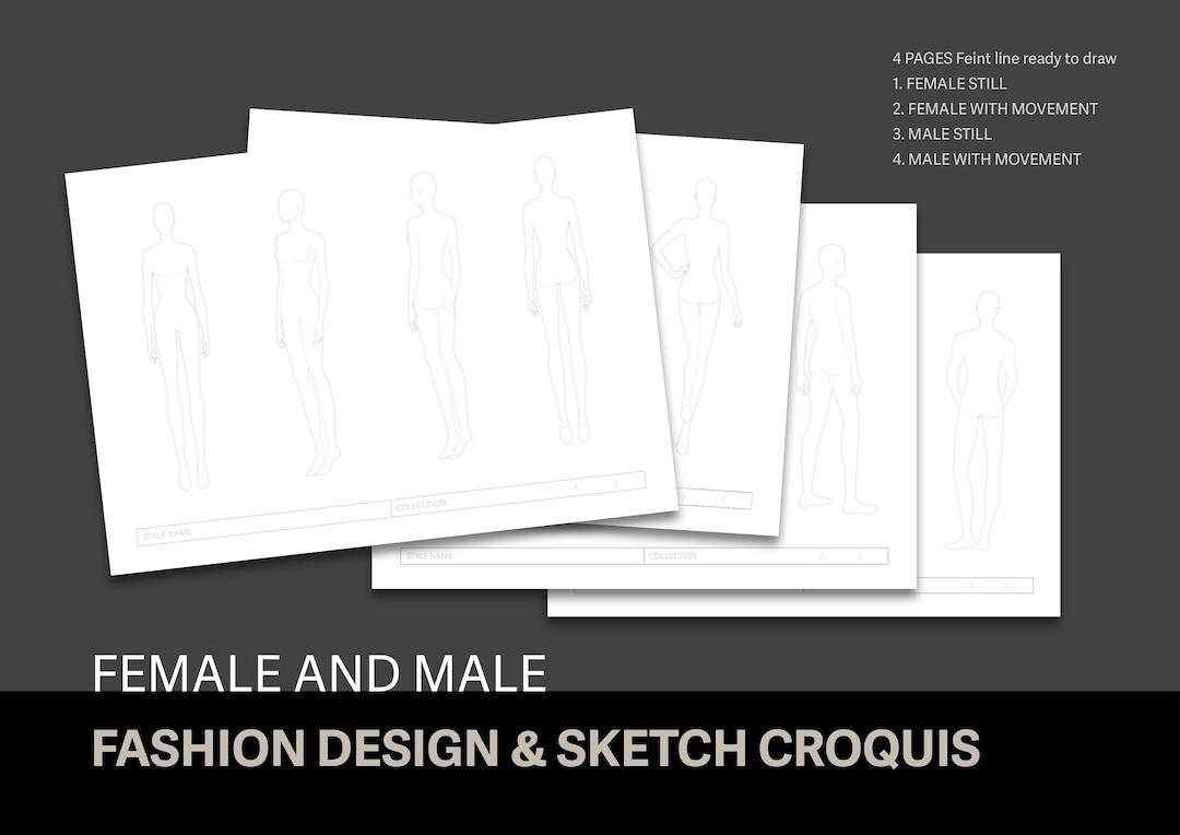 Fashion Sketching Templates Croquis - Etsy