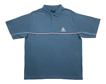 Le Coq Sportif Vintage Herren Retro Blau Polo-Shirt