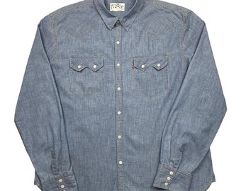 Chemise bleu clair pour homme Levi's vintage avec boutons-pression