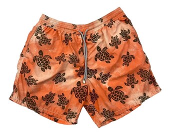 Short de bain homme orange « Turtle » Vilebrequin vintage