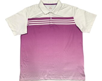 Adidas Vintage Herren White & Pink Ombre Climacool Polo-Shirt