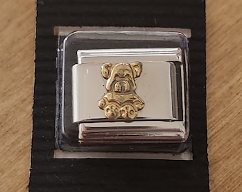 New Gold plated Teddy Bear Italian Charm 9mm Bracelet Link
