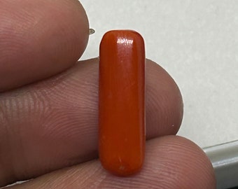 Cabujón de coral rojo natural: piedra preciosa vintage del mar Mediterráneo (18 mm)