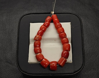 Cher !!! Perles de corail rouge foncé - Perles en forme de rondelle de corail rouge véritable - Perles de corail rouge italien 100 % naturelles, pierres précieuses pour la fabrication de bijoux