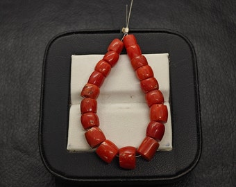 Expensive !!! Deep Red Coral Beads-Genuine Red Coral Rondelle Shape Beads-100%Natural Italy Red Coral  Beads Gemstone For jewelry Making