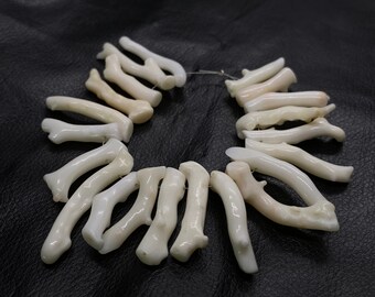 Natural White Coral Branch Sticks: Japanese Jewelry Supplies, 8 Inch