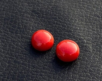 Cabujón de coral rojo italiano AAA: piedra preciosa redonda para joyería