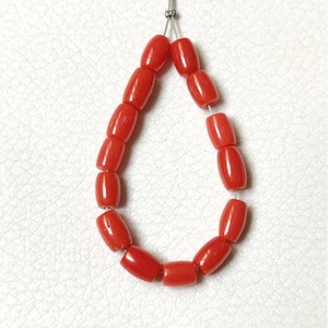 AAA Top Quality-Natural Red Coral Drum Tube Shape Beads-Mediterranean Deep Sea Red Coral Beads-Coral Bead-3X4MM Coral Spacer Loose Beads-