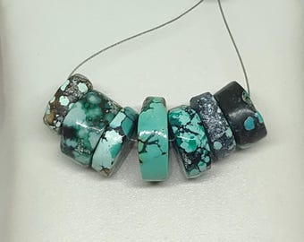 Genuine Turquoise Rondelle Beads: Natural Gemstone Jewelry Making