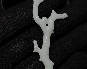 Antique Japanese White Coral Branch: Polished Rough Stick (16 Carat)