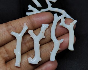 White Coral Branch Beads: Natural Gemstone Jewelry Making (30/47mm, 77ct Lot