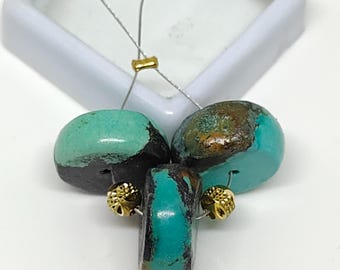Natural Turquoise Rondelle Beads (13mm) for Jewelry Making