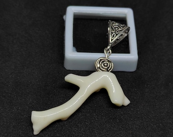 Japanese White Coral Silver Pendant Necklace-Handmade Pendant-Beautiful White Coral Pendant-Natural Japanese Rare Charm Necklace-