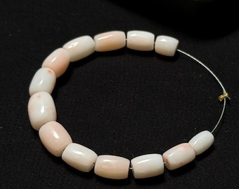 NEW ARRIVAL !!!! White Pink Coral Drum Beads-Japanese Milky White Hand Polished Tube Beads-AAA Quality Loose Spacer Beads making Jewelry Z#S