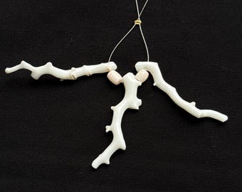 Natural White Japanese Coral Stick Beads for Jewelry Making Supplies