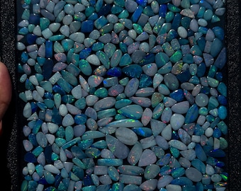 Natural Australian Opal Doublet Cabochons: Multi-Fire Smooth Gemstone Lot (8/22MM) for Jewelry Making