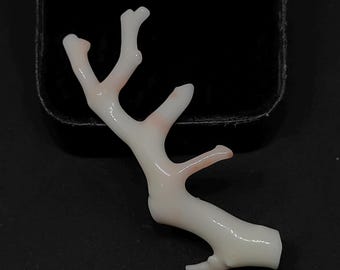 Polished Japanese White Coral Branch: Natural Gemstone (66mm)
