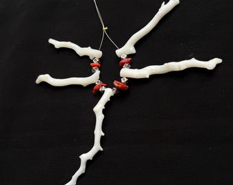 Classic Stick Beads Shape !! Large Beautiful  White Red State Large Branch Beads-Natural Japanese White Coral Branch Beads making Jewelry