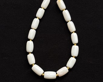Natural White Coral Drum Beads, Japanese Milky Spacer Beads (10MM) For Jewelry Making