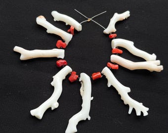 White Japanese Coral Stick Gemstone for Jewelry Making (26/45mm)