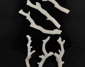 Japanese White Coral Branch Lot: Rough Jewelry Making Supplies (70 Carat)