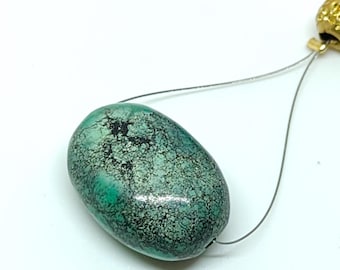21 MM AAA Quality Tibet Turquoise Oval Beads Gemstone-Genuine Tibetan Turquoise Tumble Beads-New Arrival Stone Beads Wholesale Supplier