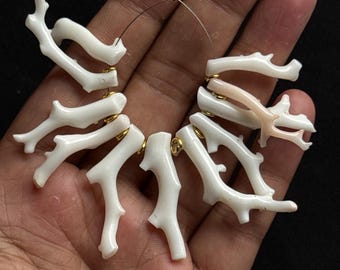 Natural White Japanese Coral Stick Beads for Jewelry Making Supplies