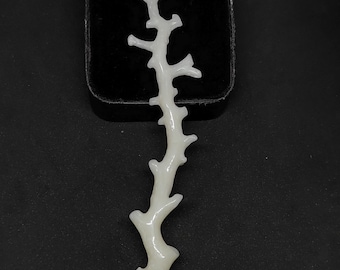 Japanese White Coral Branch Gemstone: Polished Tree Shape, 120mm Length
