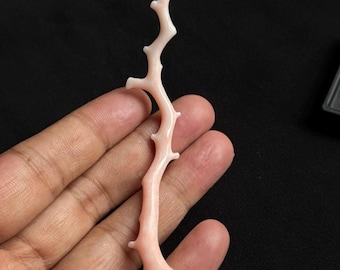 Salmon Pink Coral Branch: Natural Japanese Large Angle Skin Stick Gemstone, Jewelry Making