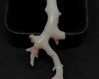 Polished Japanese White Coral Branch: Rare Natural Gemstone (58mm)