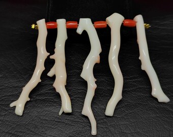Weiß rote Korallen Kombination Perlen-100% natürliche rote Korallen Baum Trommel Perlen-Vintage Coral Edelstein für Italien Japan für die Herstellung von Schmuck
