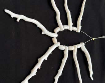 Natural Japanese White Coral Branch Beads for Jewelry Making – Polished Smooth Sticks