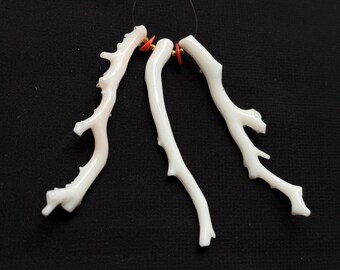 Natural White Japanese Coral Branch Beads for Jewelry Making