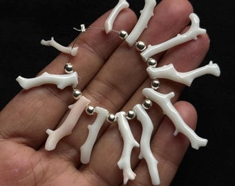 Natural White Japanese Coral Stick Beads for Jewelry Making Supplies
