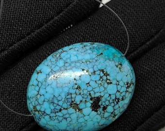 25mm Oval Blue Tibet Turquoise Bead, Natural Gemstone (25/20/12mm)