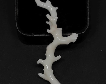 Genuine Milky White Underwater Rough-Natural Japanese White Coral Branch: Polished Loose Gemstone