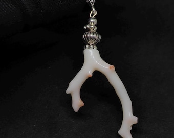 Amazing White Coral Silver Pendant Necklace Wholesale Price-100%Natural White Coral Silver Pendant-Genuine Antique Coral Pendant