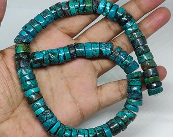 Fine Quality Turquoise Rondelle Beads 16 Inch : Natural Gemstone Jewelry Making