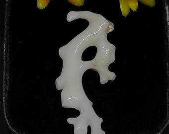 Japanese White Coral Branch Gemstone: Natural Shape, Polished (20 Carat)